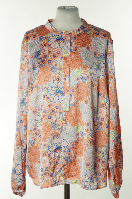 Bluzka różowa w kolorowe kwiaty