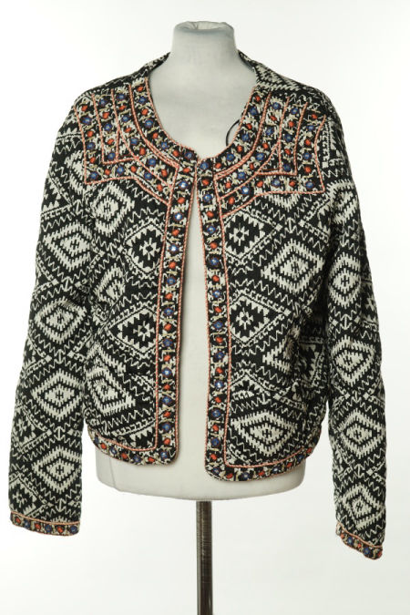 Narzutka biało-czarna wzorzysta