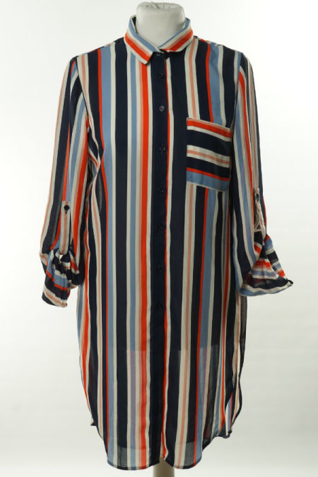 Tunika kolorowa pasiasta z dłuższym tyłem