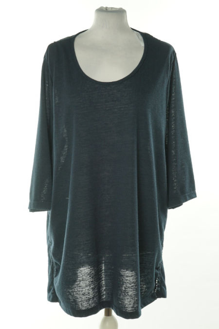 Bluzka granatowa z ażurową wstawką