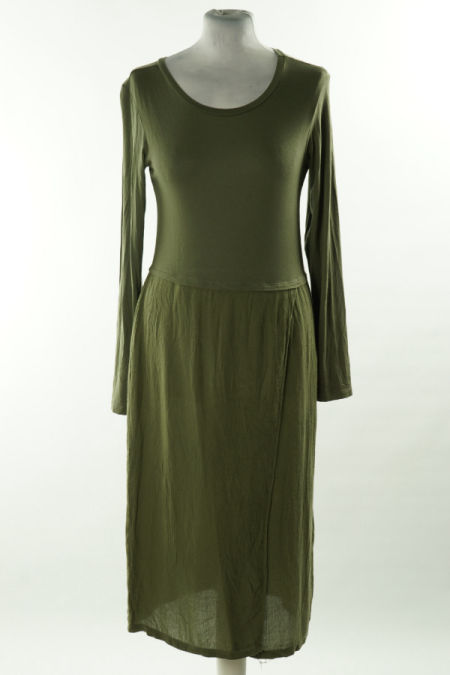 Sukienka oliwkowa z długim rękawem