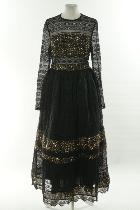 Sukienka czarna ze złotymi cekinami