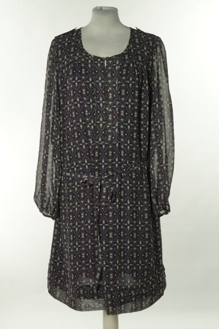 Sukienka fioletowa wzorzysta