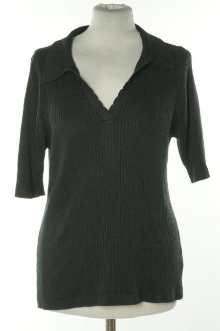 Bluzka czarna sweterkowa z kołnierzykiem