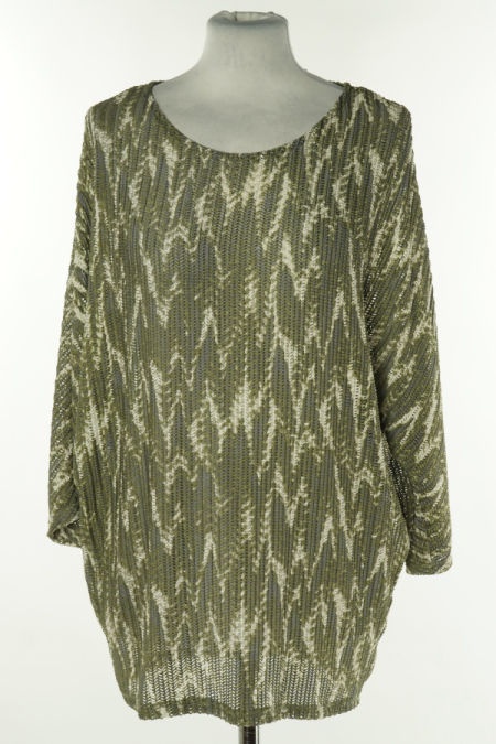 Bluzka sweterkowa zielno-biała