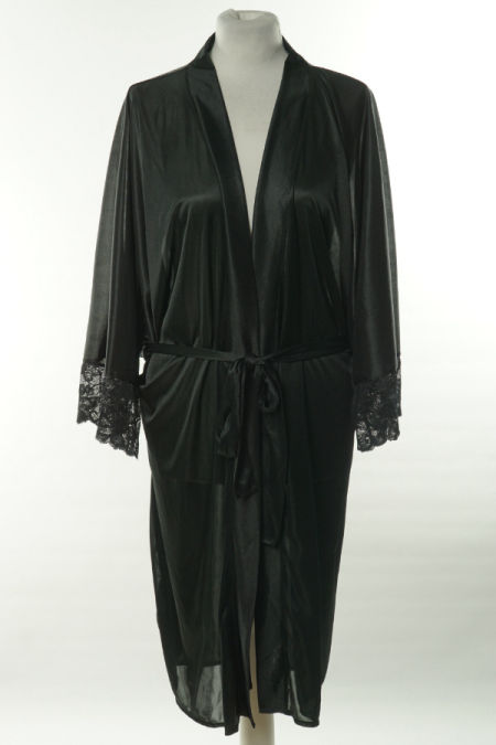 Szlafrok czarny z koronką