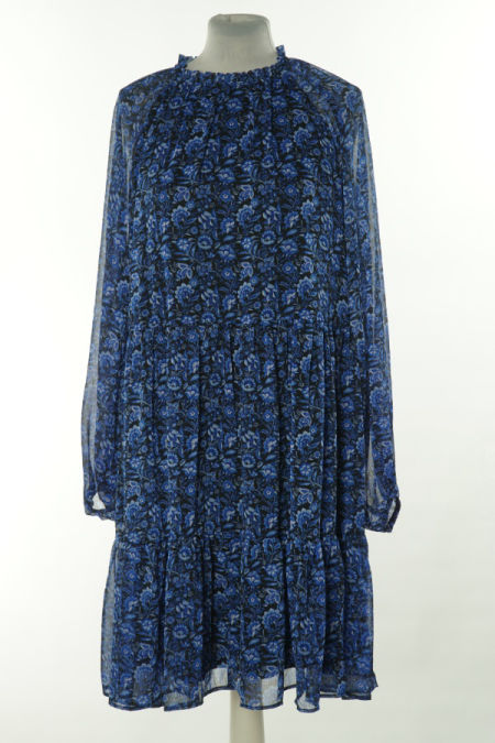 Sukienka niebiesko-czarna wzorzysta