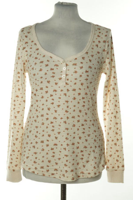 Bluzka biała w brązowe wzorki