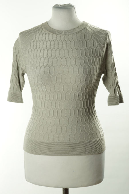 Bluzka szara wytłaczana z 3/4 rękawem