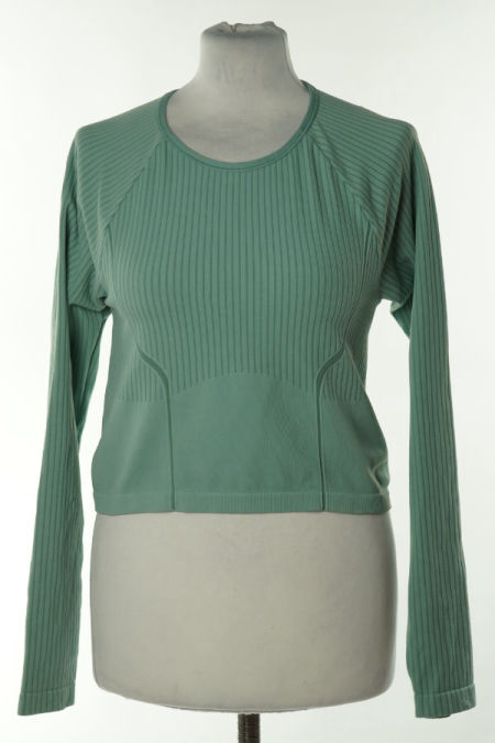 Top seledynowy prążkowany, sportowy