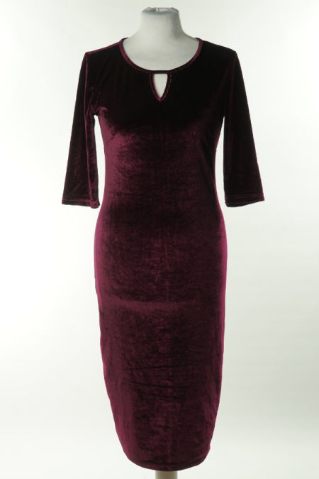 Sukienka bordowa welurowa