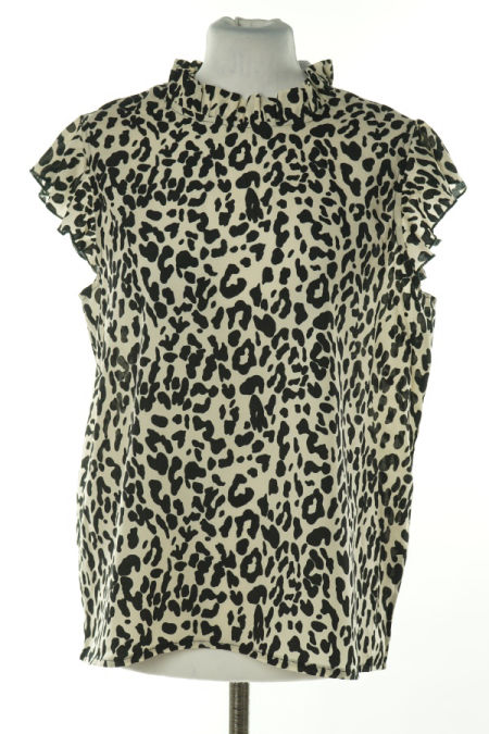 Bluzka beżowa w czarne cętki