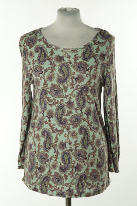 Bluzka zielona w kolorowe wzorki