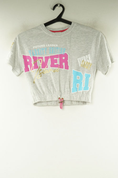 Bluzka szara z kolorowymi napisami