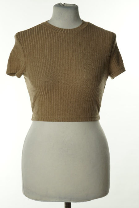 Top beżowy prążkowany