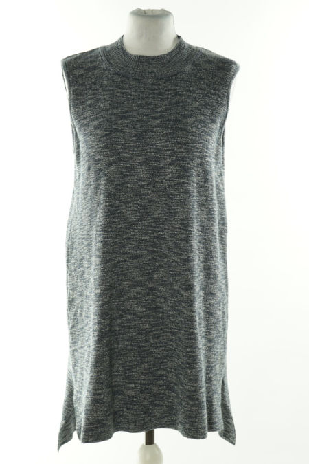 Sukienka szaro-granatowa sweterkowa