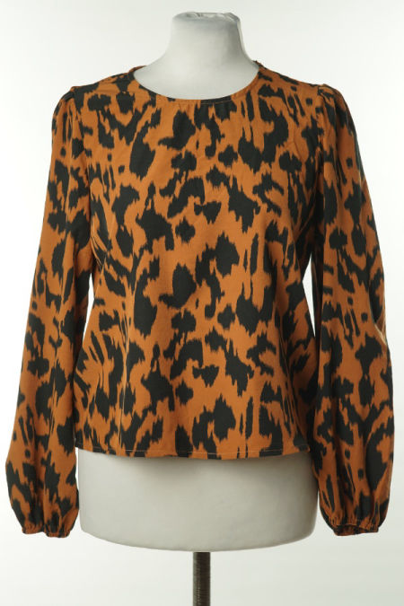 Bluzka brązowa w czarne cętki