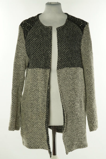 Narzutka sweterkowa biało-czarna