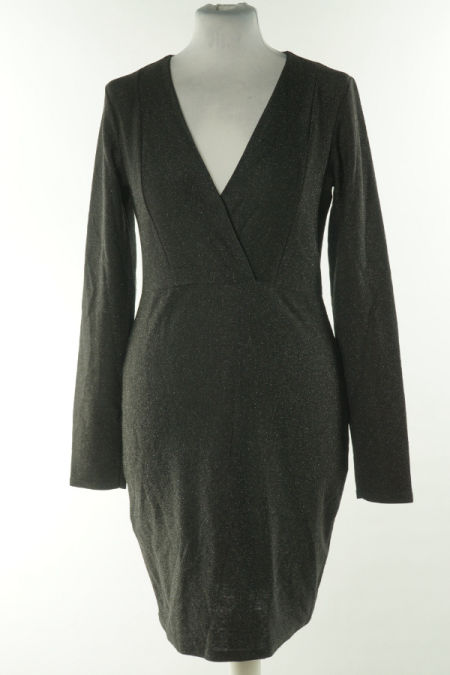 Sukienka czarna materiałowa połyskujaca