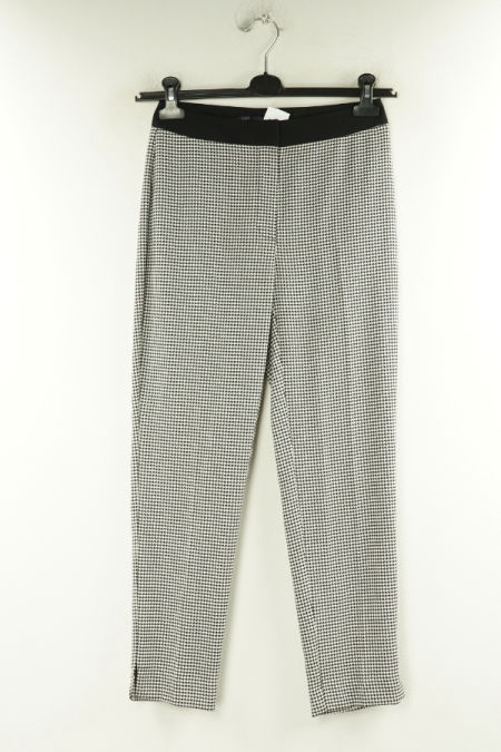 Spodnie materiałowe biało-czarne