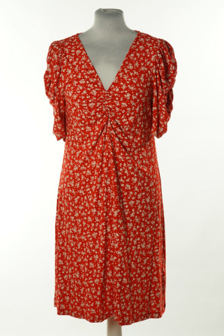 Sukienka czerwona w białe kwiatki