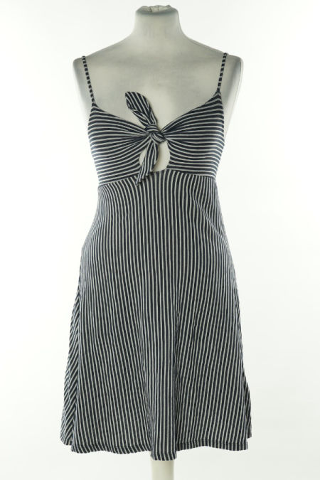 Sukienka granatowa w szare paski