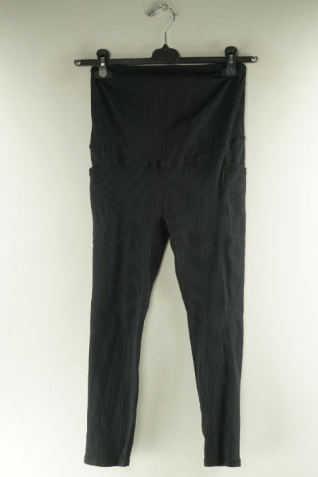 Legginsy czarne prążkowane ciążowe