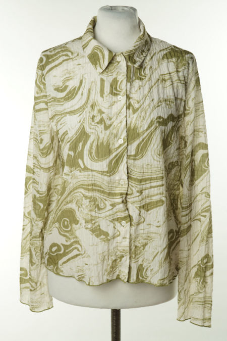 Koszula w biało - zielone maziaje
