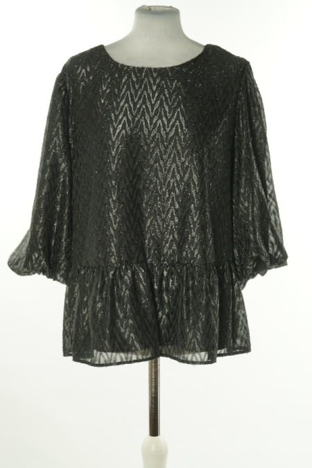 Bluzka czarna połyskująca z wiązaniem na plecach