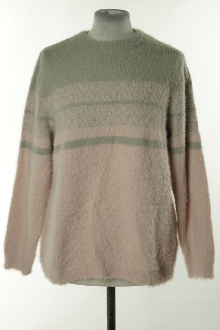 Sweter szaro-różówy