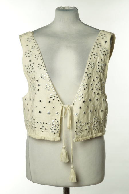 Top beżowy z wiązaniem