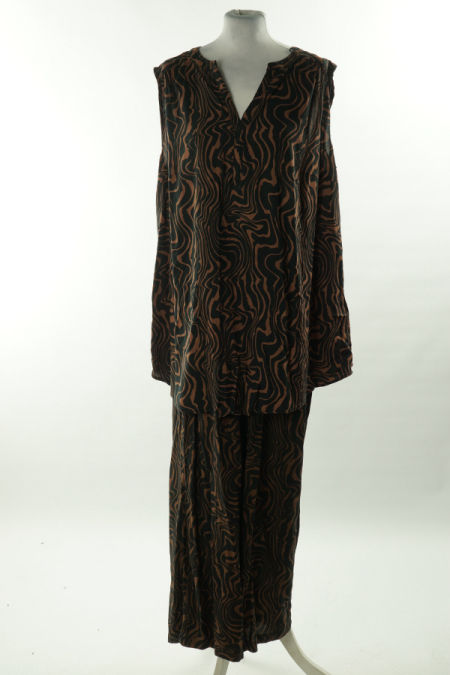 Bluzka+spodnie brązowo-czarne wzorzyste