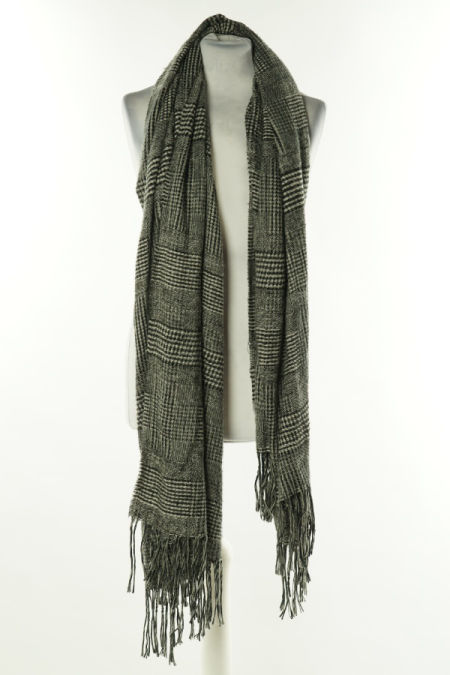 Szal szary w kratkę