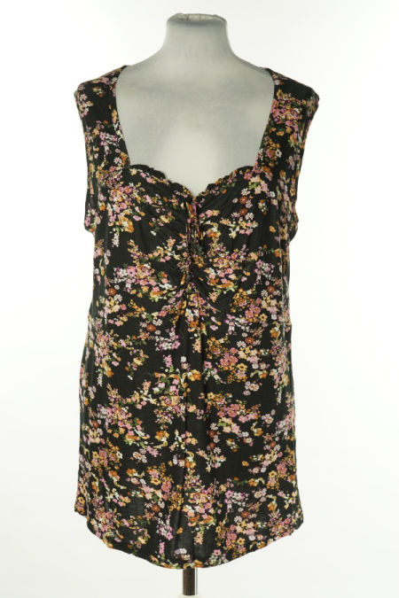 Koszulka czarna w kwiatki