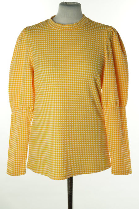 Bluzka żółta w białe kwadraty