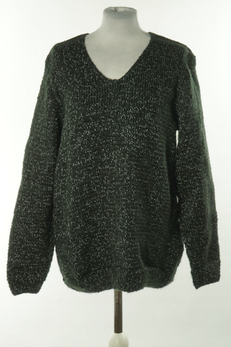 Sweter czarny z białą nitką