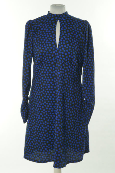 Sukienka czarna w niebieskie kropki