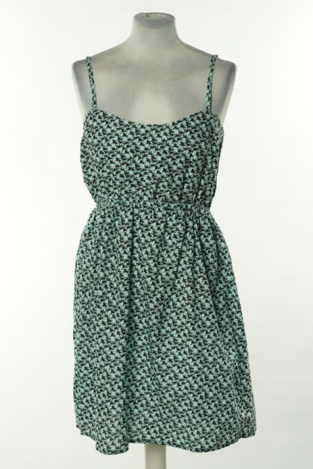 Sukienka niebieska w czarne konie