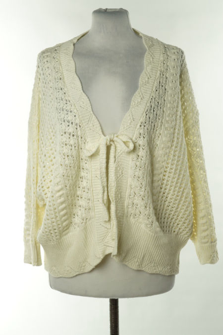Narzutka ażurowa sweterkowa kremowa