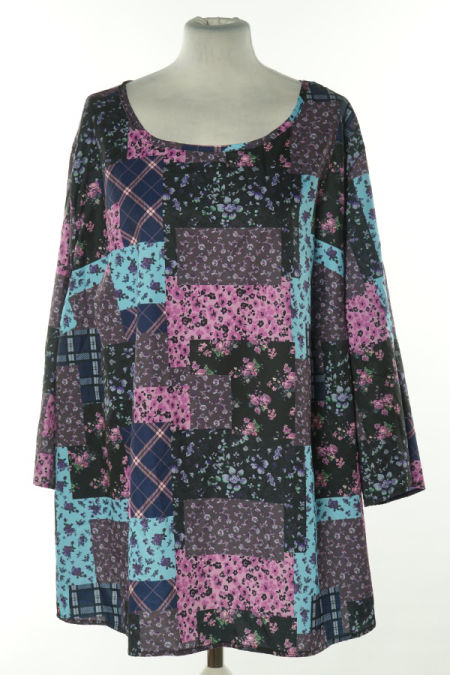 Bluzka granatowa w kwiatki