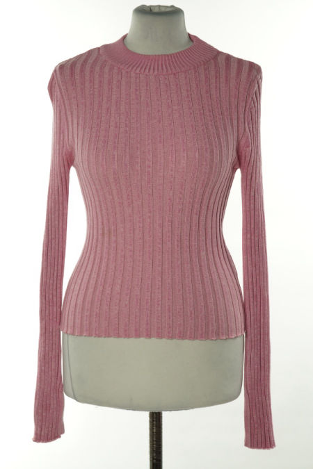 Bluzka różowa sweterkowa prążkowana
