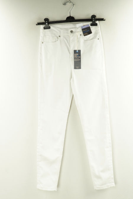 Spodnie białe jeansowe z wysokim stanem