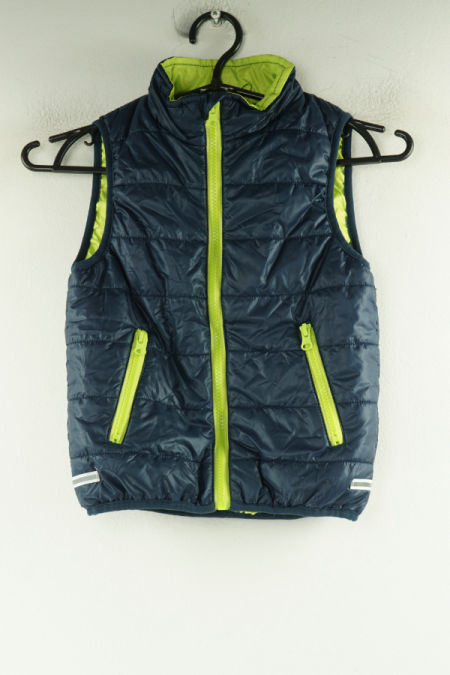 Bezrękawnik granatowy z zielonymi wstawkami