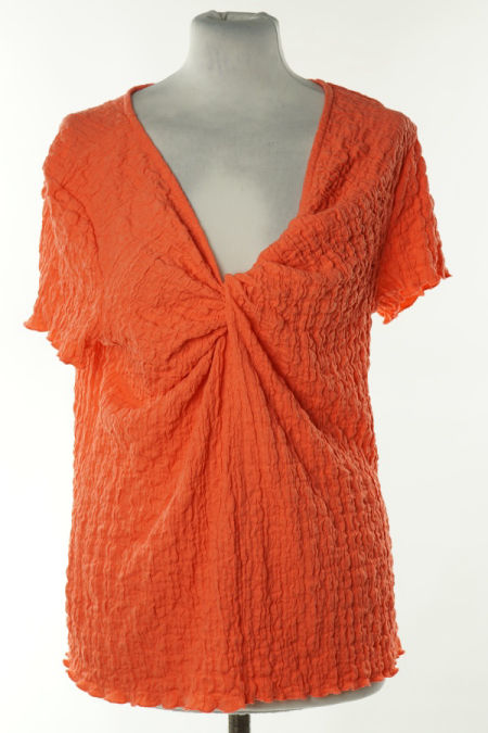 Bluzka pomarańczowa z efektem gniecenia