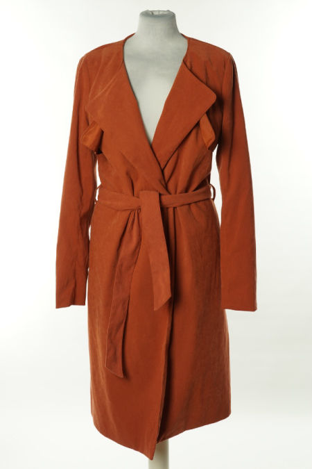 Płaszcz ceglasty z paskiem