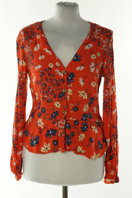 Koszula czerwona w kwiaty