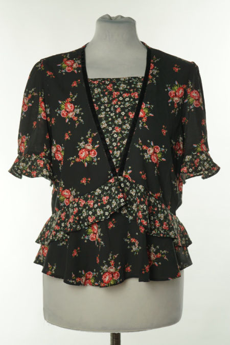 Bluzka czarna w kwiaty