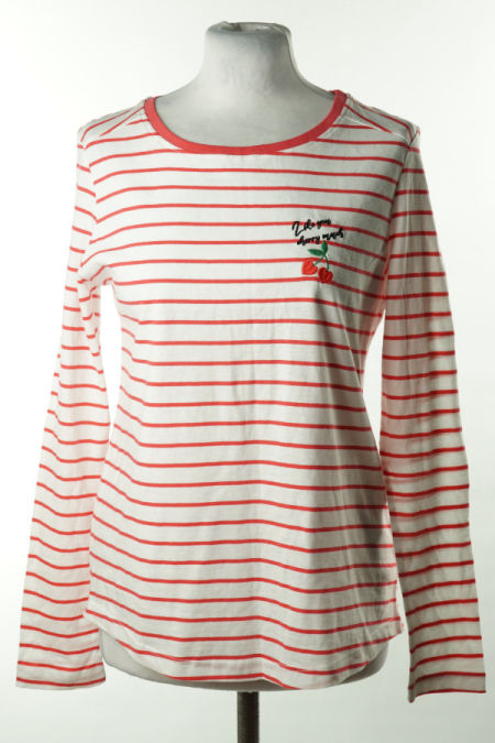 Bluzka biała w różowe paski