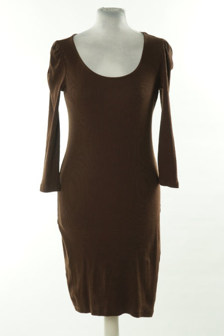 Sukienka brązowa prążkowana