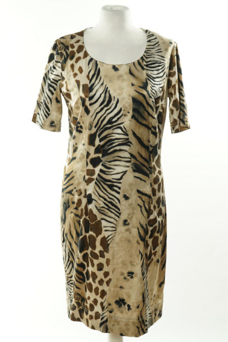 Sukienka beżowa w cętki